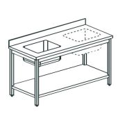 СТОЛ ПРОИЗВОДСТВЕННЫЙ С ВАННОЙ APACH CHEF LINE LWT616SHSL