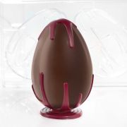 Форма д/шок. 3D "Яйцо фигурное с подставкой" d100мм h150мм, 2 ячейки, 210гр, пластик 20U501