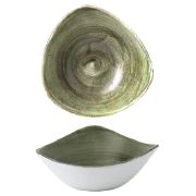 Салатник треугольный 0,37л d18,5см, без борта, Stonecast Patina, цвет Burnished Green PABGTRB71