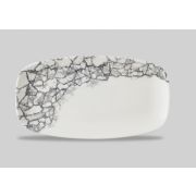 Блюдо прямоугольное CHEFS 35,5х18,9см, без борта, цвет Kintsugi Quartz Black KAQBXO141